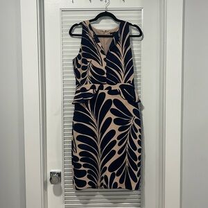 Ann Taylor women’s blue-beige mid length dress size 6